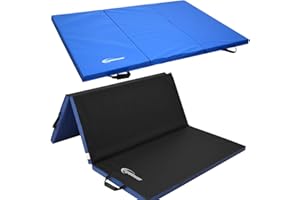 EYEPOWER Matelas d'entrainement 180x120x5cm Tapis de Sport rembourré Pliant Bleu