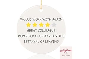 TheGiffter Leaving Gifts for Colleagues Women, Funny Hanging Ceramic Greeting Cards Leaving Presents,Sorry Your Leaving Gifts for Your Work Colleagues, Retirement, Change New Job Goodbye Gifts