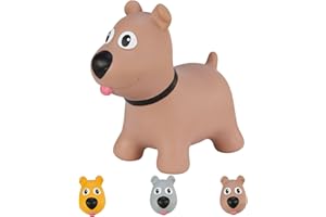 Hoppimals Tootiny Animal Sauteur Gonflable Chien, Animal Sauteur, Jouet Sauteur Gonflable - Développe la motricité - A partir de 12 Mois - avec Pompe à air Incluse