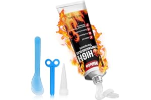Miioto Colle Haute Temperature, Colle Refractaire, colle Joint Poele a Bois, Silicone Haute Temperature aux Cheminées, Poêles, Boucliers Thermiques, Transparent, 100ml