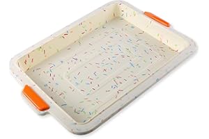 YHUASIA Blacha do pieczenia, blacha do piekarnika, kwadratowa blacha do pieczenia, silikonowa kwadratowa forma do ciasta, silikonowa blacha do pieczenia, nieprzywierająca puszka na brownie z silikonowymi