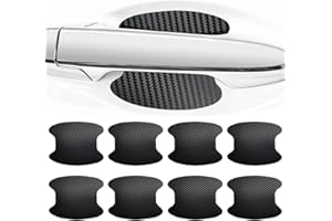 JUVEL 8 Pezzi Pellicole Protettive in Fibra di Carbonio,Pellicola Protettiva Maniglia Auto,Pellicole Proteggi Porta per Auto,Maniglia Auto Graffi Pellicole Protettive (Nero)