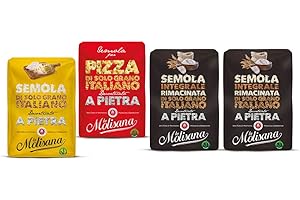 La Molisana, Kit Mix Semole, Confezione Composta da Semola di Grano Duro 1Kg, Semola di Grano Duro per Pizza 1Kg, 2 Confezioni di Semola di Grano Duro Integrale Rimacinata da 1Kg, Solo Grano Italiano