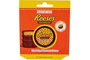 READ MY LIPS - Reese's Peanut Butter ‘n’ Chocolate Cup Flavoured Lip Balm - Formulated With Beeswax - Fun Party Bag Filler Or Christmas Stocking Stuffer - Cruelty Free - Shaped In A Reese's Cup - 5g
