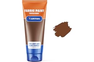 7 ARTISTS 7 Artistes Teinture textile Peinture acrylique lavable en machine Marron 60 ml Pour sacs en tissu, t-shirts, cuir, jeans Peinture pour vêtements, chaussures