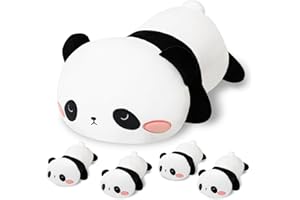 SQEQE Panda Plushies Stuffed Animals with 4 Babies, Cute Panda Plush Pillow Soft Toy Birthday Gifts for Girls Boys