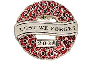 JSYF Wreath Red Poppy Badges and Pins 2023 Lest We Forget Remembrance Day British Military Army Veteran Solider Brooch