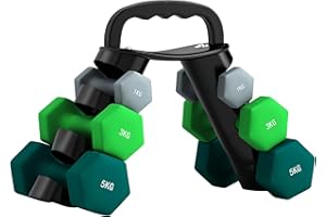SPORTNOW Dumbbells Set with Carry Storage Rack, Set of 6 Weights for Home Gym, Kettlebell Training Weight Lifting Exercise