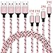 Produktbild IWAVION iPhone Ladekabel, 4Pack 1M 1M 2M 3M Lightning Kabel USB Kabel Aufgeladen Lange Kabel auf iPhone7,7plus, 6s, 6s Plus, 6plus, 6, SE, 5s 5c 5, iPad Mini/Air iPad5, iPod Schwarz&Rosegold