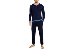 Aseniza Pyjamas Män Vinter Bomull Pyjamas Set Långärmad Nattkläder Tvådelad