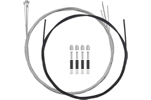 CKANDAY Bike Shift Cable Kit, 4 Pcs Derailleur Cable Shift Cable and A 2M Bike Cable Shift Housing, Bicycle Shifter Wire for Mountain and MTB Road Bike with Free 2 O-Rings, 4 End Ferrules and 4 End Caps