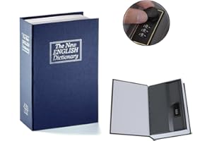 Geheimbuch, versteckter Safe mit Schloss, geheime Box, Tikono Home Dictionary Diversion Buch Safe mit Zahlenschloss – Sicherheit Geld Bargeld Schmuck Pistole Stash PASSWORD (blau)