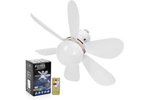 Azazaza Ceiling Fans with Lights, E27 40W Ceiling Lights with Fan RC Timing, 3 Speeds 3 Colors (3000-6500K) LED Ceiling Light, Modern Fan Lamp for Bedroom Living Room