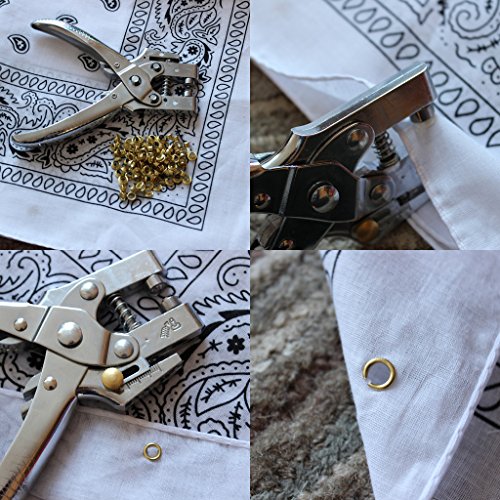 Lochzangenset Ösenzange mit 100 Ösen von Kurtzy – Metallösen Druckknopf Stud Ring Schneider Zange Werkzeug – ideales Werkzeug für Leder, Stoff, Gürtel, Kleidung, dekorative Reparatur - 5