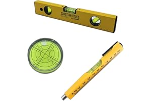 BAYINBROOK Livello a Bolla,3 Pezzi Livelle a Bolla da Appendere,90°/45°Orizzontale e Verticale Mini Livella Magnetica Piccola per Dipinti, Poster, Cornici Varie, Mobili(stile 2)