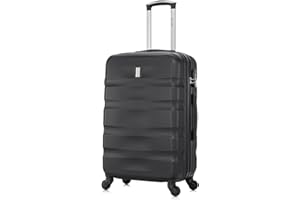 CELIMS - Valigia Media 20 kg Rigida Nero Leggera | Valigia da Stiva 65cm Donna | Lucchetto Integrato | ABS | Trolley Medio 65cm con 4 Ruote