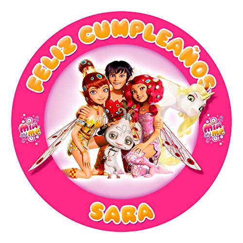 OBLEA de Papel de azúcar Personalizada, 19 cm, diseño de MIA y yo, MIA and me