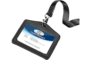 Meekye Set di 1/2 Porta Badge PU Cordino, Porta Badge da Collo, Porta Tesserino per Carte di Credito, ID Lavoro, Carta D'identità, Carta Studente, Ufficio Badge Holder