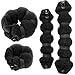 NALATI Beauty Buns Magic Hair Styling Styler Twist Ring Former Shaper Doughnut Donut Chignon Bun Maker Clip Hair Curler Accessory Small & Large (Big, Black)