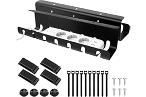 QOUBNIC Bandeja Organizador Cables Escritorio, Organizador de Cables Bandeja de Gestión Cables Debajo Mesa Escritorio, Sin Necesidad de Taladrar Bandeja Cables Escritorio para Oficina, Hogar