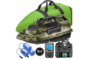 YLLLLY 12000mAh 500m GPS futterboot mit 3 Katapultbuchten. Köderboote zum Karpfenangeln mit GPS, 16 Speicherpunkten, mit Handtasche, Antennen, Propeller und andere