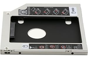 Cablecc Caja de disco duro SATA de 9,5 mm para disco duro SSD para laptop, CD, DVD-ROM, ranura para unidad de bahía óptica