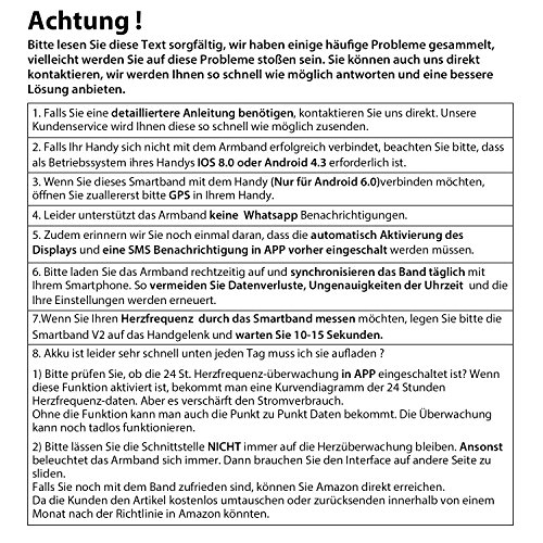 CUBOT V2 Unisex Armband zur Herzfrequenz, Pulsuhr Aktivitätstracker Wasserdicht IP65 Fitness Armband – Schrittzähler, SMS Anrufe Reminder, Kalorienzähler, Kamera-Fernbedienung, Smartband-Suchfunktion, Wecker, Fitnessaufzeichnung, Schlafmonitor kompatibel mit iOS 8.0 oder höher und Android 4.3 oder höher (Standby-Zeit für 7-15 Wochentage) - 4