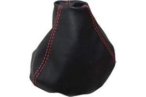 AERZETIX: Schaltsack schaltmanschette kunstleder schwarz mit roten nähten