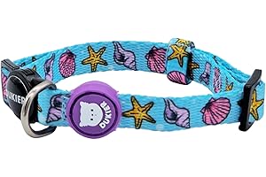 DUKIER - Collar para Gatos, Regulable y Ajustable, Accesorio Mascotas Resistente y con Cierre de Seguridad, Diseño de Sirenas, Talla Única (17-29 cm)