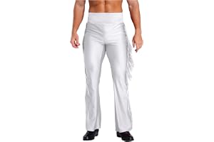 Msemis utsvängda byxor herr tofs latinskt dansbyxor stretch lång 70-talet disco leggings träningsbyxor danskläder
