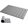 Exrp Foldable Stone Bath Mat, Diatomaceous Earth Shower Mat, Non-Slip Super Absorbent Quick Drying Bathroom Floor Mat, Natural, Easy to Clean