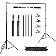 Supernic Backdrop Stand Kit 2.8 * 3m(9×10FT) Adjustable Photo Backdrop Stand Support System Kit Photography Background Photo Video Studio Background Support System Stand With Carry Bag