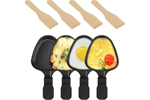 Kosmosta Non-Stick Mini Grill Cheese Pan Melting Accessories for Raclettes Replacement Sheets Raclette Tableware Mini Raclette Pans Triangle Shape (Pack of 4)