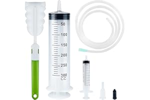 BOHORAY Jeringa Grande 300ml +10ml, Envases Individuales Esteril Jeringa de Plastico con Cepillos, Jeringa de Plastico para Laboratorios Científicos, Medición, Mejora Doméstica