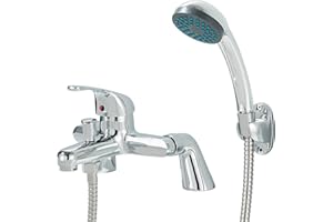 TTICCTIY Bathroom Sink Taps Chrome with Shower Head, Modern Bath Tap with Shower Kit, Single Lever Monobloc Bathroom Shower Mixer Taps