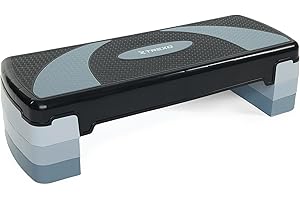 TREXO Marche aérobique 78 x 30 cm pour le cardio et le fitness Hauteur réglable de 10 à 20 cm Durable, en polypropylène et TPR Marche d'aérobic de haute qualité