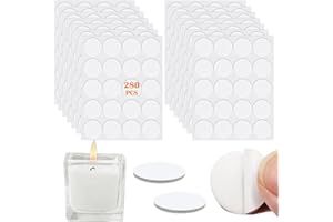 KkvoGmle 280 Stück Kerzenkernschaum Doppelseitiger Kleber, Kerze Dochte Aufkleber Φ 2cm, und Lampenkerngrundaufkleber, Fest in Heißem Wachs Haften für Handgefertigt und Kerzen Machen