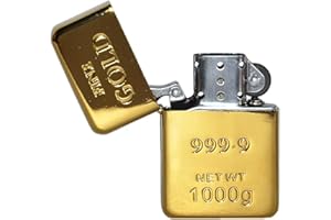 BLNTACKLE76 Stormowa Zapalniczka Benzynowa Metalowa - Prezent dla Mężczyzn - Kolory Złote