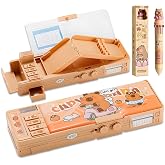 Capybara Pencil Case, Multifunctional Organizer Case, 12 in 1 Click Pens Multicolor, Pencil Case Set, Cartoon Design and Pass