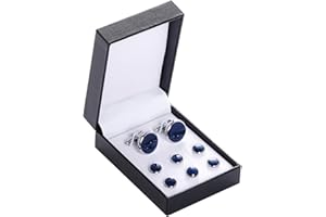 MIFENGDA Tuxedo Studs and Cufflinks Set, Mens Cufflinks and Cuff Studs Set Cuff Links Stainless Steel Tux Buttons with Box for Tuxedo Shirts Wedding Business Gift