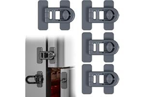 ZILZUFA 4 Pezzi Blocca Cassetti per Bambini, Chiusura Bambini per Frigoriferi, Chiudi Cassetti Bambini Nessuna perforazione, Chiusura Cassetti Per Bambini, Sicurezza Cassetti Bambini, Grigio