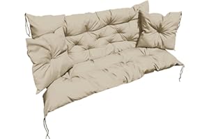 beeco STORE Hollywoodschaukel Auflage Wasserdicht Beige 180cm – Made EU Nicht China - Bankkissen, Schaukelkissen, Palettenkissen - Auflage für Hollywoodschaukel, Polster Hollywoodschaukel Auflagen