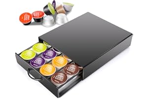 HEVOL Rangement Capsules pour Dolce Gusto, Porte Capsule Dolce Gusto Capacité 20 Capsules, Porte Dosette Dolce Gusto pour Cuisines, Cafés, Bureaux, Noir