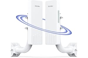 Adalov CPE661 WLAN Bridge Outdoor - 3 km 5.8G PtP Wireless Bridge CPE with 14dBi Antenna, PoE Adapter, Dual RJ45 Ports, Mounting Brackets - Ideal for Surveillance and Remote Network Extension (2-Pack)