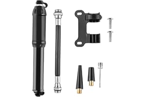 STFMHEZ Bike Pump, Portable Mini Bicycle Aluminum Alloy Tire Pump Air Pump Compatible with Universal Presta and Schrader Valve, 100PSI High Pressure Hand Pump Bicycle Pump,Ball Pump Needle/Frame Mount