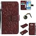 Produktbild für Smartphone Samsung Galaxy A5 (2015) Hülle,Echt Leder Tasche für Samsung Galaxy A5 (2015) Flip Cover Handyhülle Bookstyle mit Magnet Kartenfächer Standfunktion + Staubstecker (1)