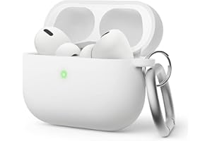 elago Płynne hybrydowe etui kompatybilne z AirPods Pro 2. generacji, etui kompatybilne z AirPods Pro 2, potrójna ochrona, brelok w zestawie, odporne na kurz, odporne na wstrząsy (białe)