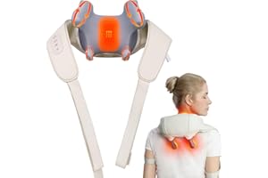 LEFITY Massaggiatore Cervicale,Eettrico Massaggiatore Spalle con Calore,Massaggiatore Collo dei Tessuti Profondi 6D per Alleviare il Dolore,Simula Presa e l'impastamento Umano del Massaggiatore per Collo