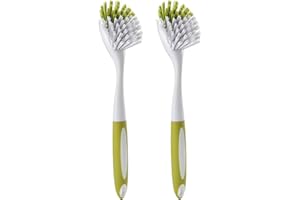 AILRINNI 2PCS Juego de Cepillo de Limpieza de Cocina, Cepillo para Fregar la Cocina, Cepillo para Limpiar el cemento del baño, Cepillo para Fregadero con Mango