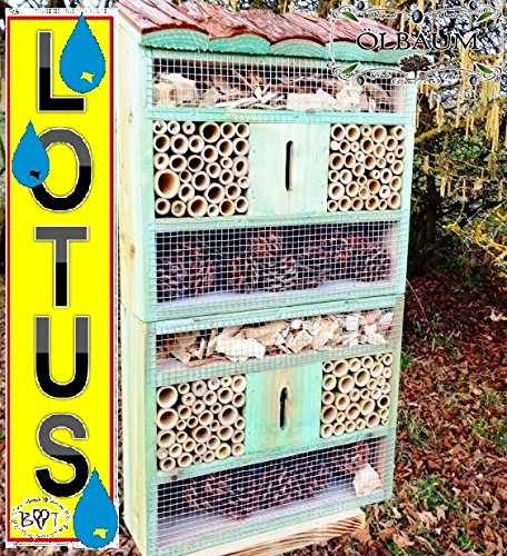 Schöner großer nistkästen in ANTIK TÜRKIS Antik Look blau 130.5 cm gross insektenhotel MIT STÄNDER, mit Naturdach, mit Spezialoberflächenbeschichtung „LOTUS“, FDV-HOLO-MS als Ergänzung zum Meisen nistkästen Meisenkasten oder zum Vogelhaus Vogelfutterhaus Futterstation für Vögel Insektenhäuschen – insektenhotels - 4